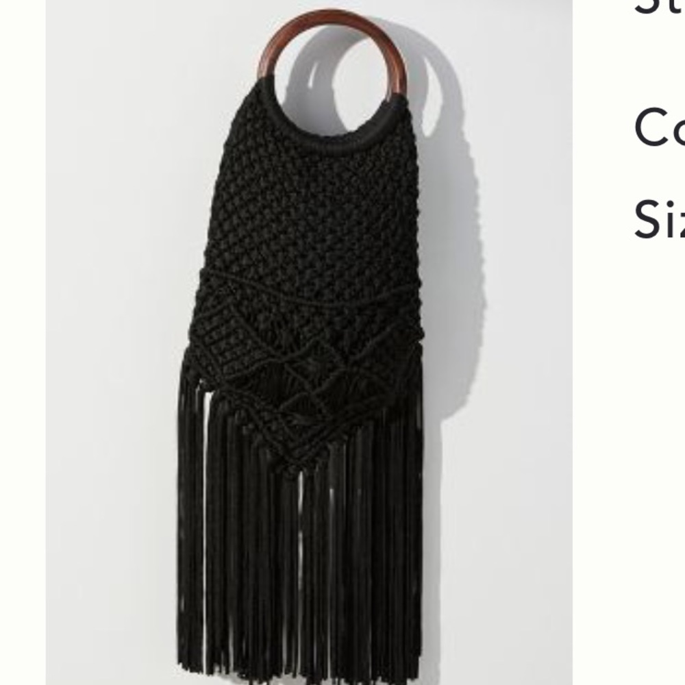 SoLd OuT Alana Macrame Bag Anthropologie Black NWT